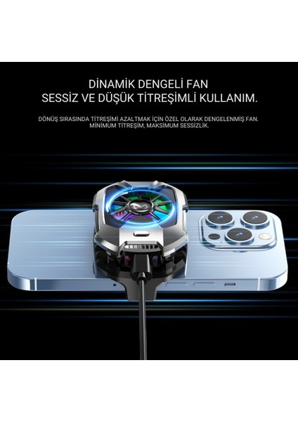 Rgb Işıklı Turbo Telefon Soğutucu | 6000 Rpm Turbo Fan, Fırtına Tip Soğutma, Telefon Soğutucu fırsatları
