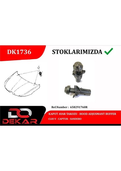 DK1736 - Kaput Ayar Takozu Clıo V-Captur-Sandero