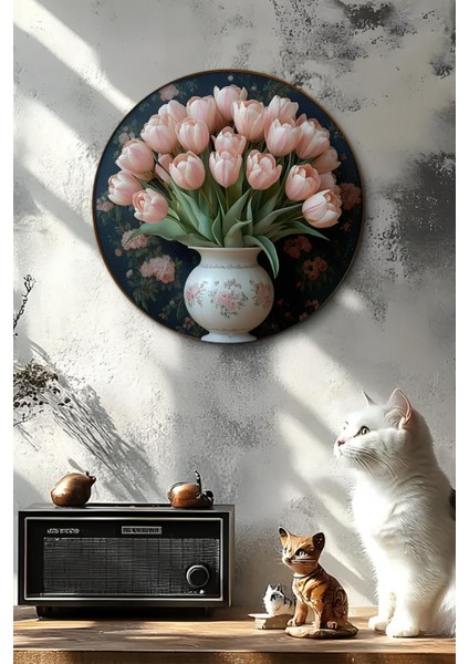 Zarif Çiçek Vazolu Uv Baskı Mdf Duvar Süsü – 33X33 cm & 20X20 cm DT224 fırsatları