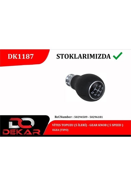 DK1187 - Vites Topuzu 5 Ileri Egea