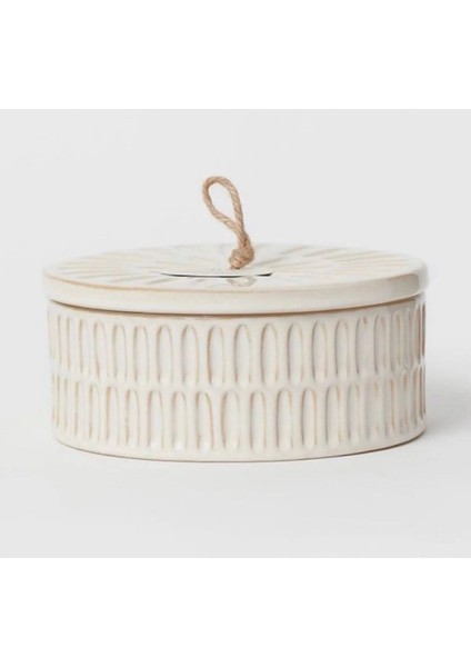 Beyaz Large Kapaklı Dekoratif Takı Saklama Kutusu, Skandinav Tarz, Şık ve Fonksiyonel