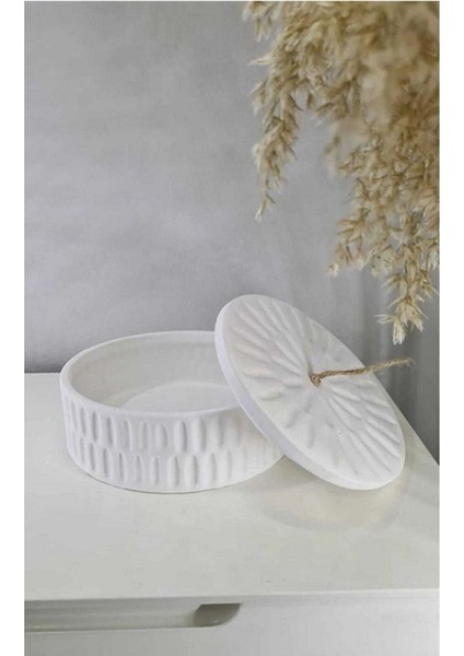 Beyaz Large Kapaklı Dekoratif Takı Saklama Kutusu, Skandinav Tarz, Şık ve Fonksiyonel fiyatları