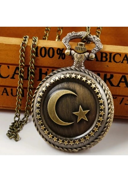 Türk Bayraklı Hediyelik Köstekli Cep Saati