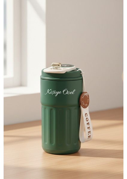 Kişiye Özel Dijital Isı Göstergeli Paslanmaz 304 Haki Çelik Bardak Termos Mug Kupa 400ML fiyatları