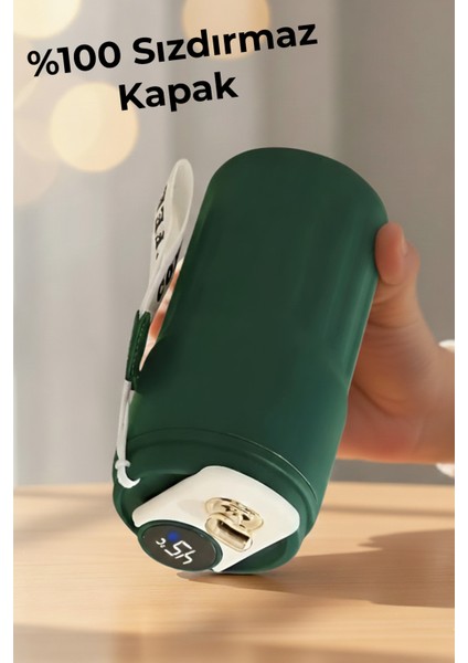 Kişiye Özel Dijital Isı Göstergeli Paslanmaz 304 Haki Çelik Bardak Termos Mug Kupa 400ML modelleri