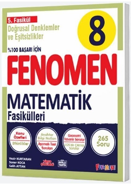 Fenomen 8. Sınıf LGS Matematik 5. Fasikül Konu Özetli Soru Bankası