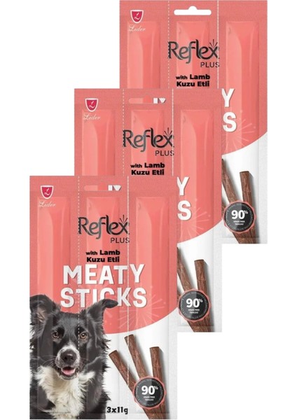 Meaty Sticks Kuzu Etli Köpek Ödül Çubuğu 3X11GR Üçlü Paket