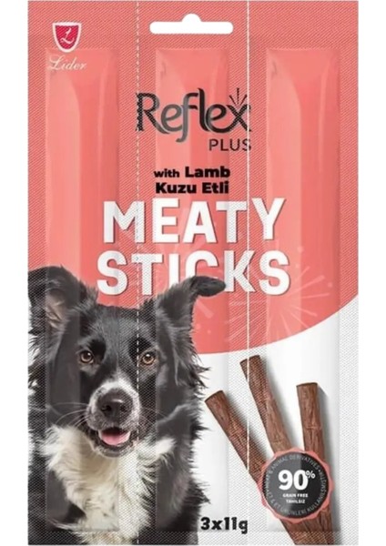 Meaty Sticks Kuzu Etli Köpek Ödül Çubuğu 3X11GR Otuzlu Paket
