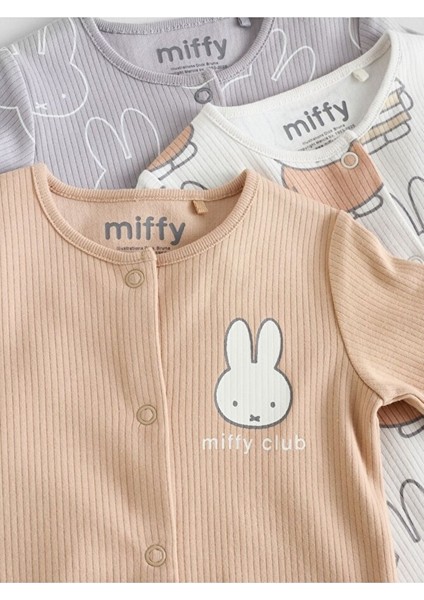 % 100 Pamuklu Premium Krem Tavşan Desenli 3'lü Tulum Set fırsatları