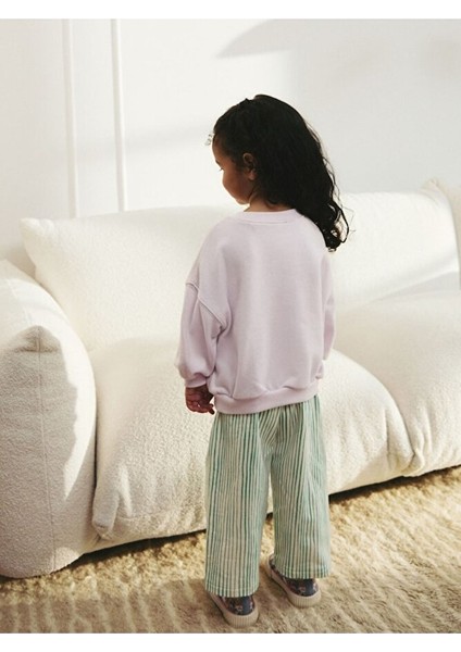 Pamuklu Yeşil Çizgili Baskılı Uzun Kollu Alt Üst Takım fiyatları