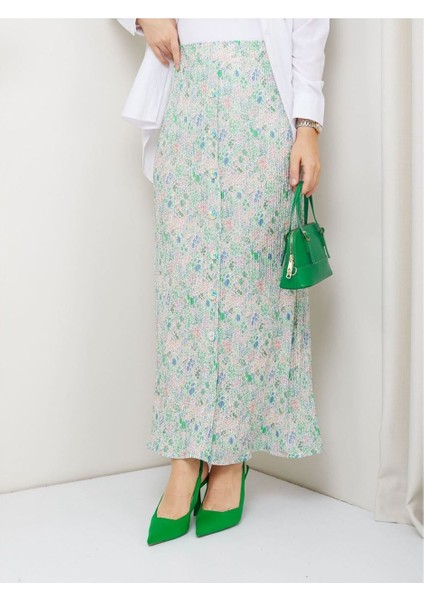 Viskon Penye Etek Yeşil
