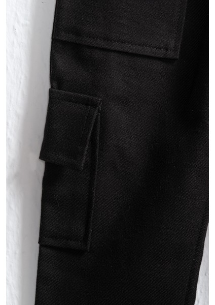 Çocuk Siyah Kargo Pantolon – %100 Pamuk, Rahat Lastikli Bel, Cepli Erkek & Kız Çocuk Pantolonu modelleri