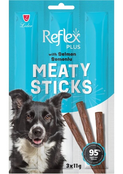 Meaty Sticks Somonlu Köpek Ödül Çubuğu 3X11GR Otuzlu Paket