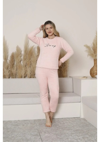 Kadın Peluş Pijama Takımı Ikili Takım