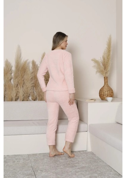 Kadın Peluş Pijama Takımı Ikili Takım modelleri