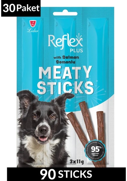 Meaty Sticks Somonlu Köpek Ödül Çubuğu 3X11GR Otuzlu Paket fiyatları