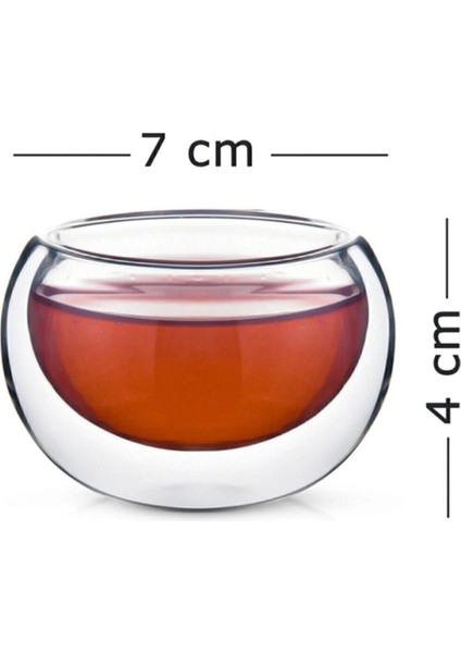 Turuncu Çift Cidarlı Cam Sosluk 6'lı Set, 35 Ml, Şık ve Kullanışlı Mini Kase modelleri