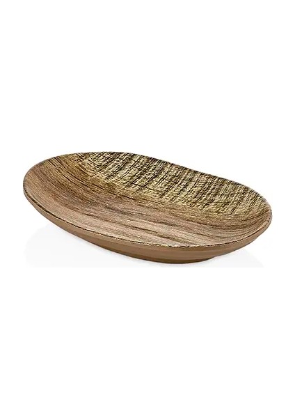 27018.SI - Terra Sierra 4'lü Oval Ahşap Görünümlü Tabak Seti 18,3X11,5 Cm, Thermoset Melamin