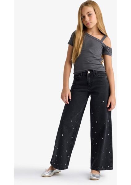 Kız Çocuk Wide Leg Geniş Paça Jean Pantolon F7640A825AU