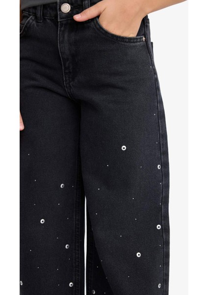 Kız Çocuk Wide Leg Geniş Paça Jean Pantolon F7640A825AU