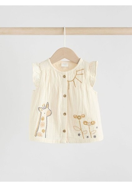 Pamuklu Krem Gri Zürafa Desenli Uzun Kollu Alt Üst Takım modelleri