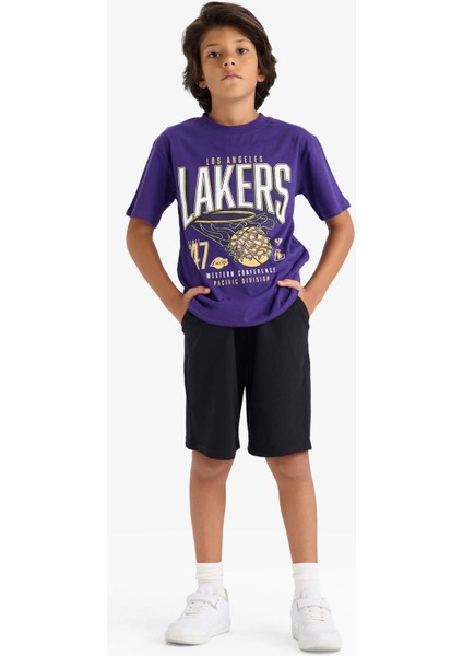 Erkek Çocuk NBA Los Angeles Lakers Sırt Baskılı Kısa Kollu Tişört D9544A825AU fiyatları