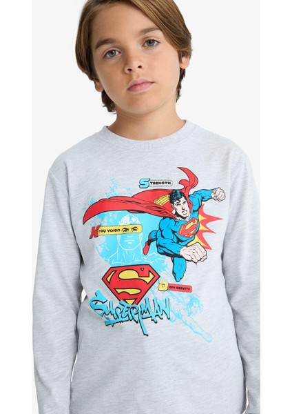 Erkek Çocuk Superman Bisiklet Yaka Uzun Kollu Tişört F9268A825AU modelleri