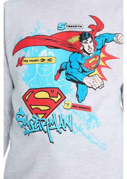 Erkek Çocuk Superman Bisiklet Yaka Uzun Kollu Tişört F9268A825AU indirimleri
