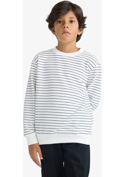 Erkek Çocuk Bisiklet Yaka Çizgili Sweatshirt G2555A825AU fırsatları