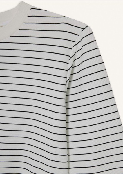 Erkek Çocuk Bisiklet Yaka Çizgili Sweatshirt G2555A825AU