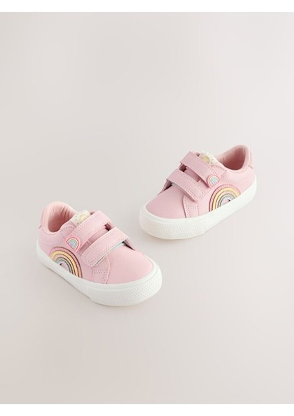 Pembe Gökkuşağı Desenli Ortopedik Taban Sneaker