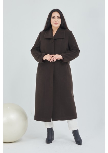 Kadın Büyük Beden Mendil Yaka Manto modelleri