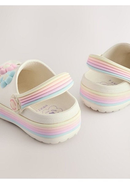 Beyaz Papatya Desenli Işıklı Terlik / Sandalet fiyatları