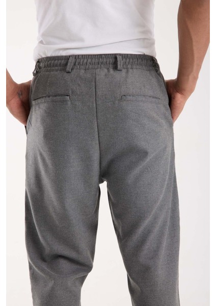 Bezayağı Kumaş Relax Fit Duble Paça Jogger Pantolon - Gri fırsatları