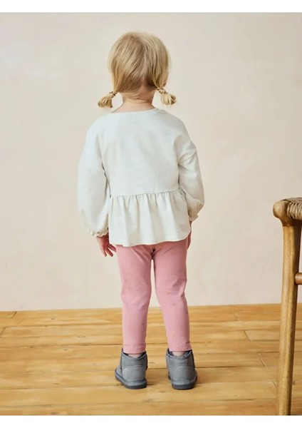 Pamuklu Pembe Krem Tavşan Desenli Uzun Kollu Alt Üst Takım modelleri