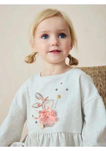 Pamuklu Pembe Krem Tavşan Desenli Uzun Kollu Alt Üst Takım fırsatları