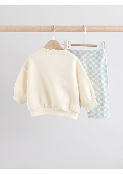 Pamuklu Beyaz Mavi Baskılı Uzun Kollu Alt Üst Takım fiyatları