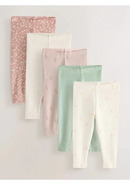 Pamuklu Krem Kahve Uzun Kollu Thsirt Tayt 5'li Alt Üst Takım fiyatları