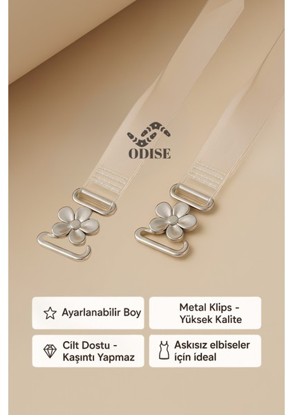 Şeffaf Papatya Desenli Ayarlanabilir Sütyen Askısı – Görünmez & Şık Dokunuş (2 Adet-1 Çift) modelleri