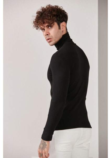 Erkek Lycra Boğazlı Triko Kazak