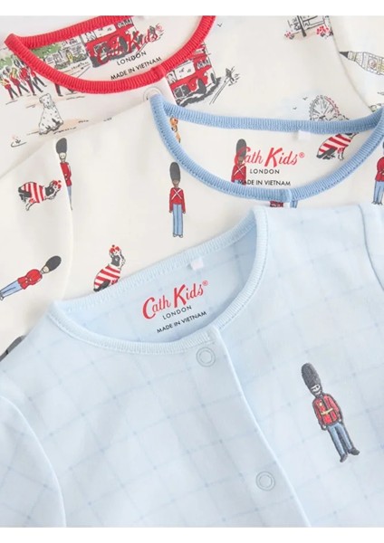 % 100 Pamuklu Özel Seri London Desenli Cath Kidston 3'lü Tulum Set fırsatları