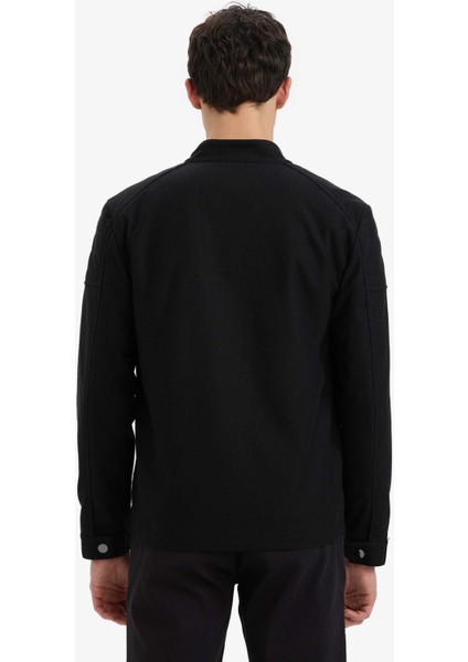 Slim Fit Dar Kesim Dik Yaka Astarlı Fermuarlı Cepli Mevsimlik Baharlık Mont D7534AX25AU fırsatları