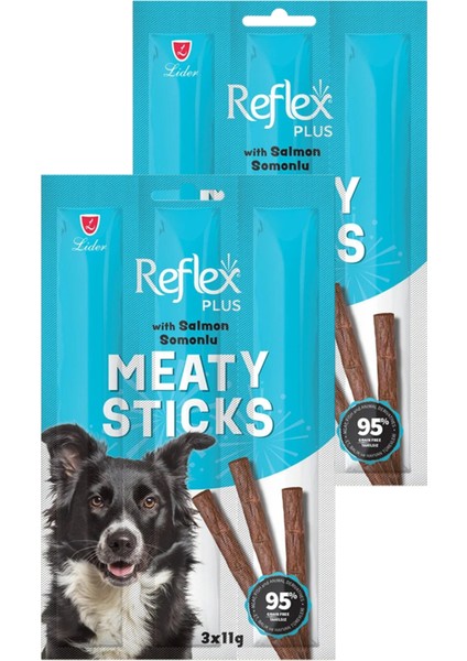 Meaty Sticks Somonlu Köpek Ödül Çubuğu 3X11GR Ikili Paket