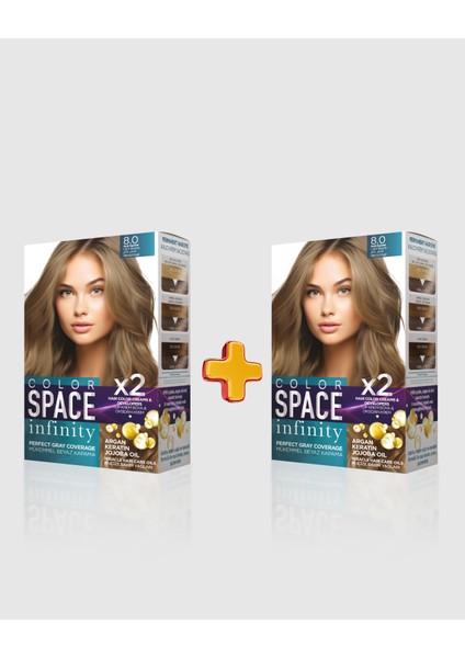 Infinity 2'li Set Saç Boyası 8.0 Açık Kumral