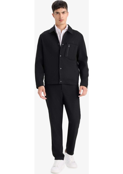 Regular Fit Çıtçıtlı Nakış Detaylı Örme Gömlek Ceket E9272AX25AU