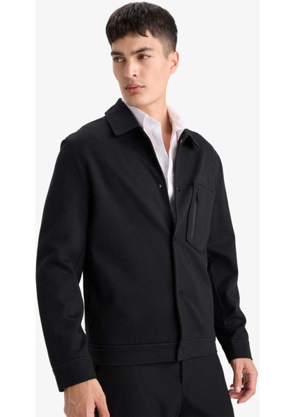 Regular Fit Çıtçıtlı Nakış Detaylı Örme Gömlek Ceket E9272AX25AU