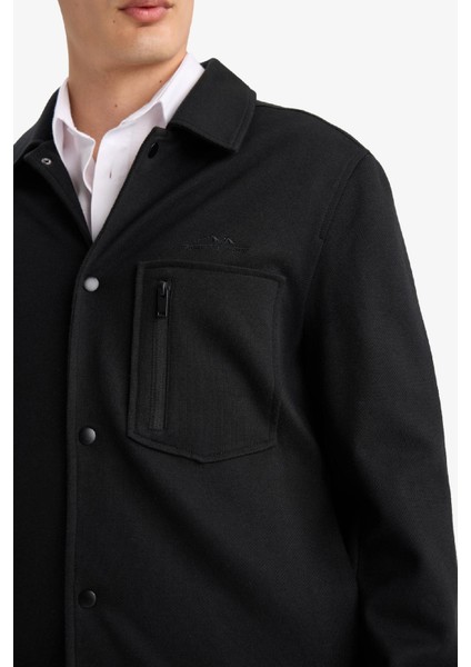 Regular Fit Çıtçıtlı Nakış Detaylı Örme Gömlek Ceket E9272AX25AU