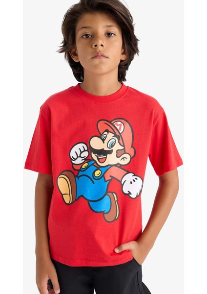 Erkek Çocuk Nintendo Bisiklet Yaka Kısa Kollu Tişört G2328A825AU