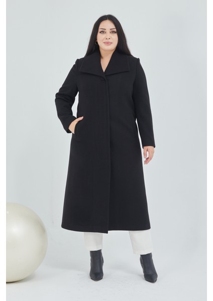 Kadın Büyük Beden Mendil Yaka Manto