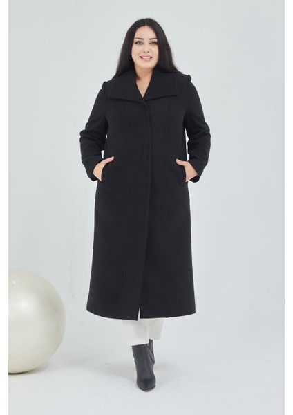 Kadın Büyük Beden Mendil Yaka Manto modelleri